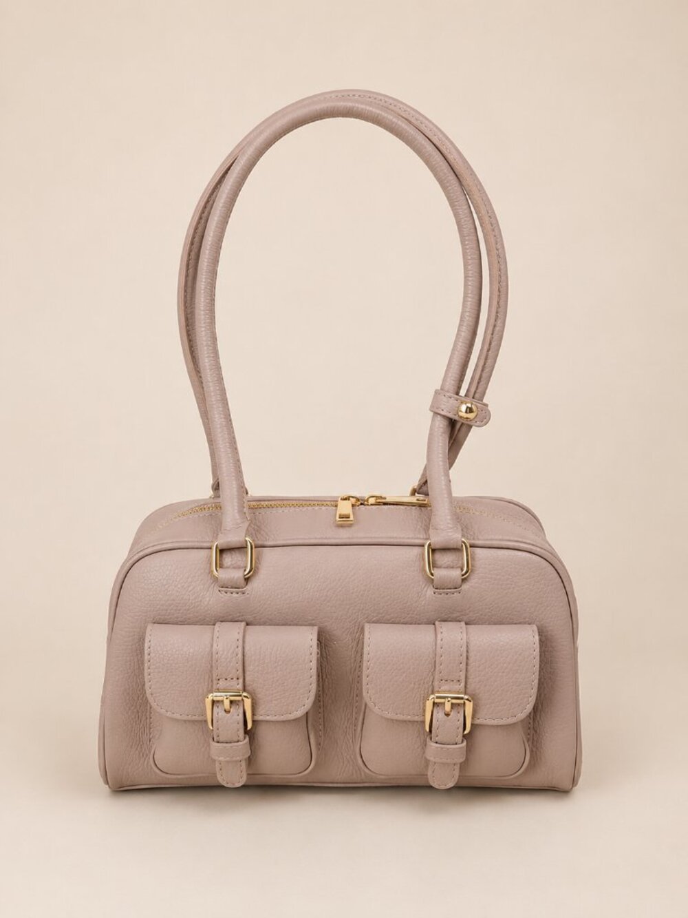 Blush Pink Italian Leather Shoulder Bag – Vintage Inspired Mini Satchel Purse